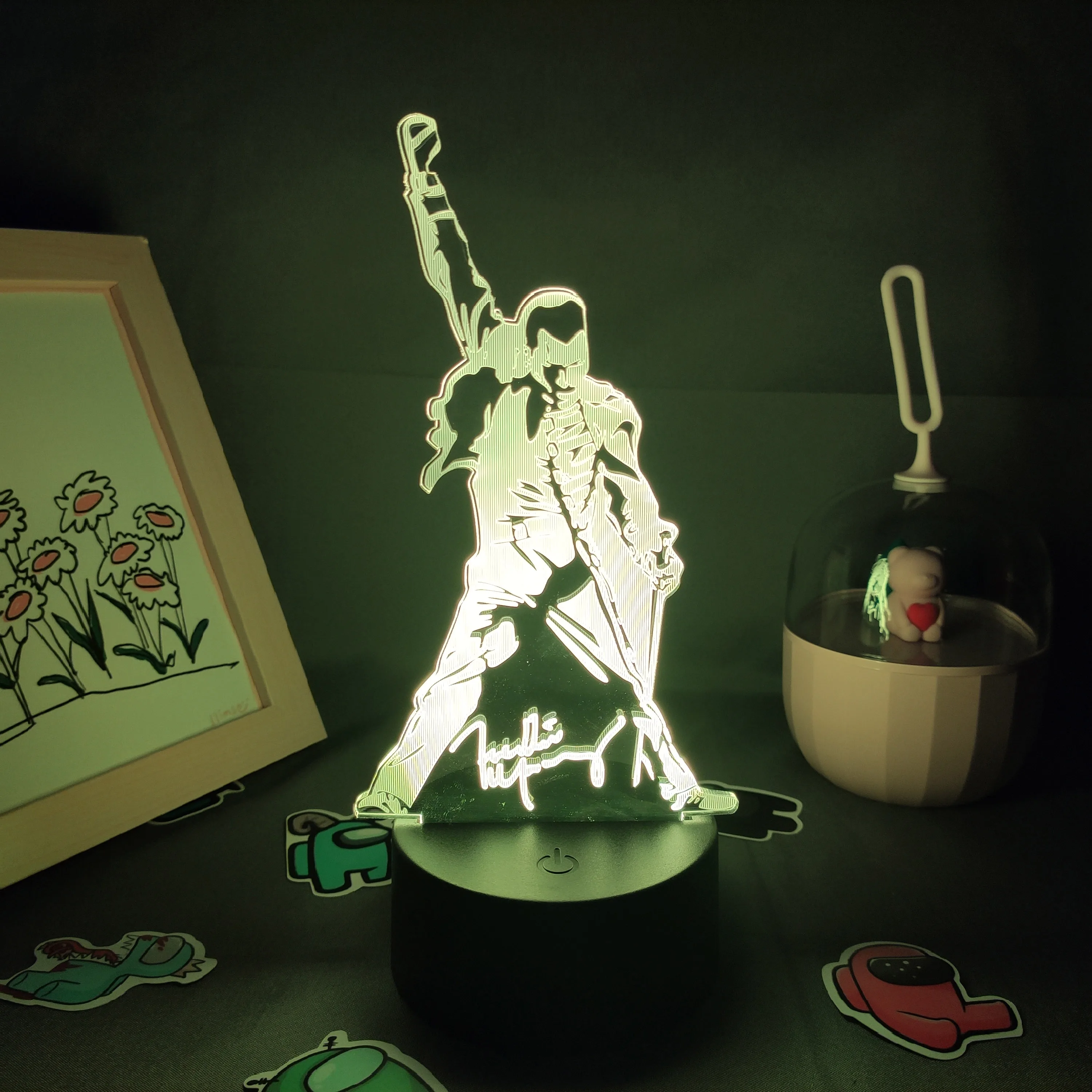 3D фигурка Queen Freddie Mercury светодиодные иллюзионные ночники креативный подарок на