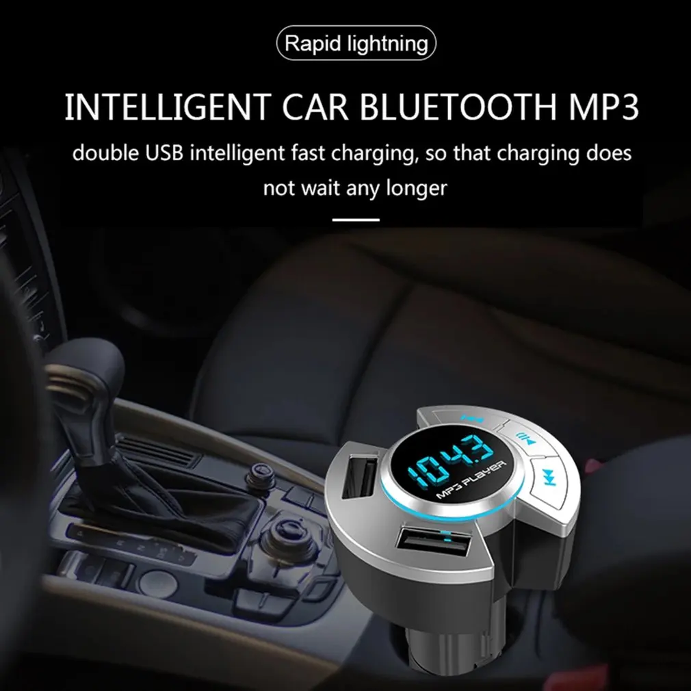 

BT17 Bluetooth 5.0 FM Transmitter Hands-free Car Kit Wireless Modulator Handsfree TF U Disk Multifunction MP3 Player USB Charger