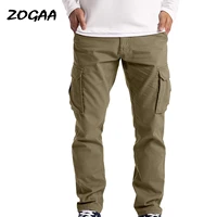 zogaa pant men spring autumn mens casual young overall multi pocket straight trouser trendy loose streetwear chic new all match