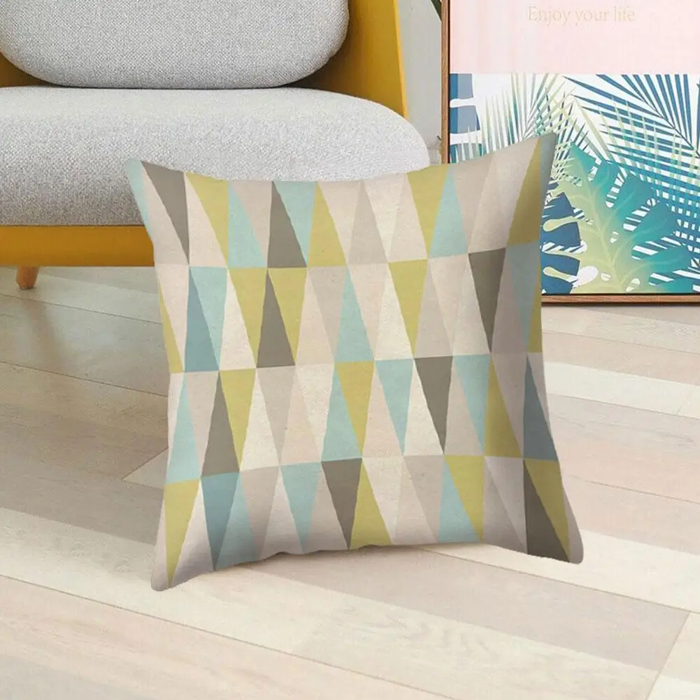 

Peach Skin Pillowcase Geometric Cushion Cover Creative Pillow Sofa Pillowslip Cover Backrest Room Throw Stripes Pillows Liv U2V7