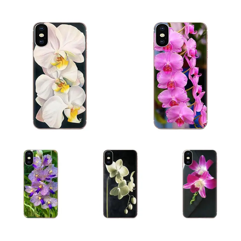 Цветной чехол из ТПУ с изображением орхидеи для Galaxy J1 J2 J3 J330 J4 J5 J6 J7 J730 J8 2015 2016 2017 2018