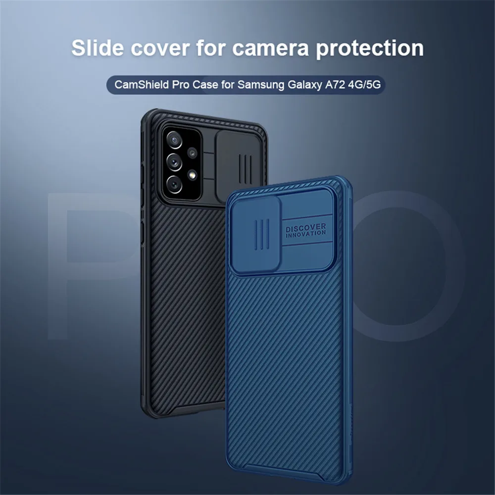 

For Samsung Galaxy A72 5G NILLKIN CamShield Pro Case Camera Protection Slide Cover Back Shell PC+TPU Matte