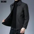 Мужская повседневная куртка с отложным воротником, однотонная Классическая ветровка, Осень-зима 2022