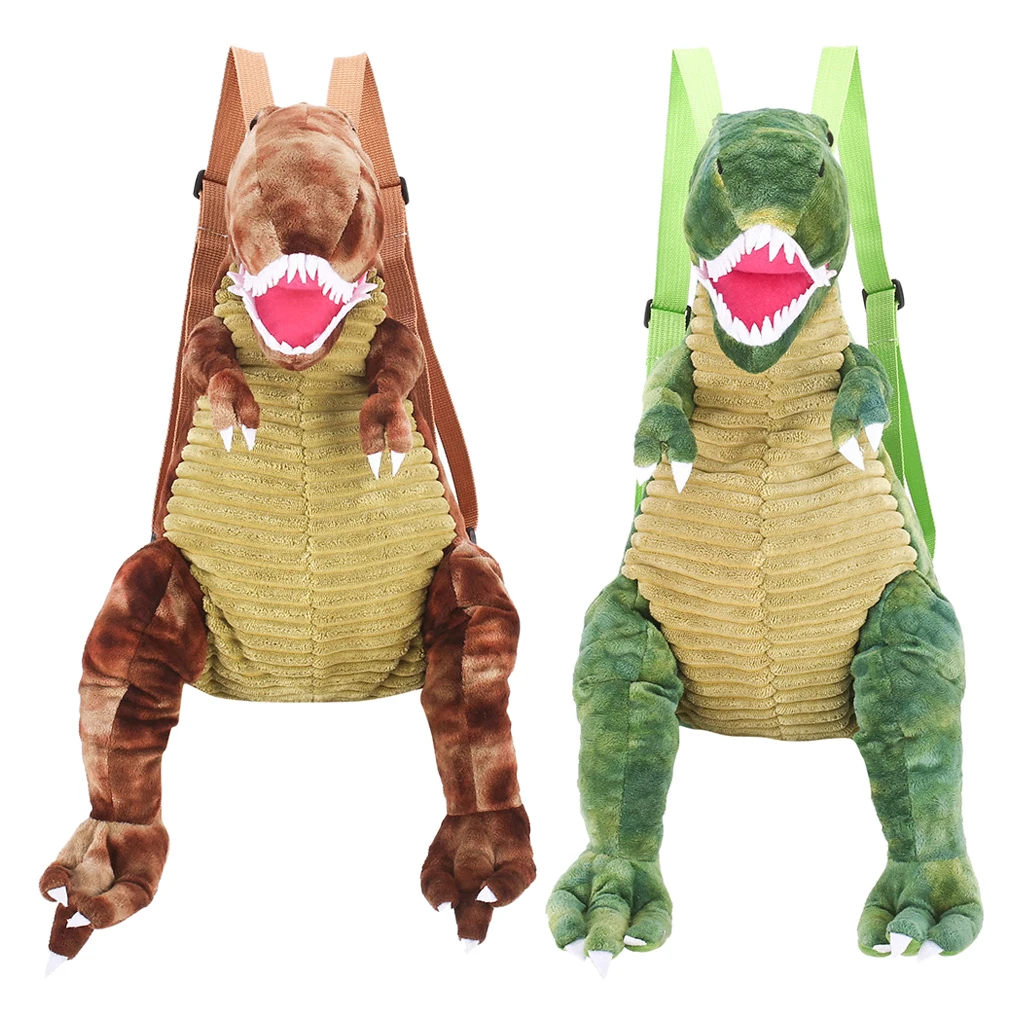 

Cute Backpack for Child Toddler Dinosaur Plush Doll Bags Gift Brown Cute dinosaur backpack funy girl boy birthday gift