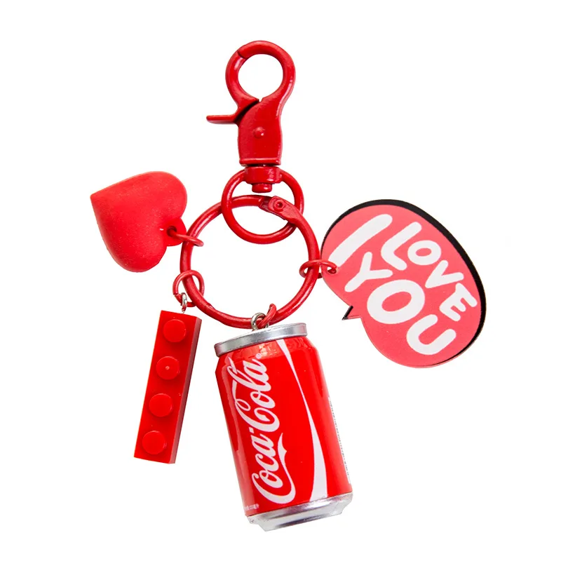 

Cold Drink Keychain Coke KeyChains Fashion Creative Can Key Chains Men And Women Car Bag Pendant Key Rings Cute Gift