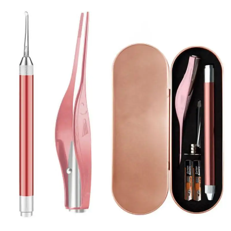 Детская Ушная палочка ложка светодиодная вспышка светильник ушной серы кюретка