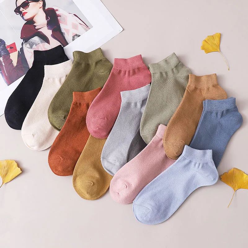 New Women Comfortable Stripe Cotton Socks Slippers Short Ankle in Multicolor High Quality Fashion 2020 | Женская одежда