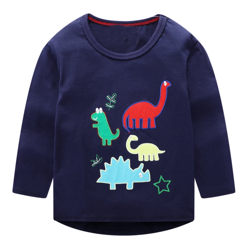 Kidsalon/Детские футболки для мальчиков, одежда топы для маленьких мальчиков, осень г. Новая детская футболка хлопковые футболки для мальчиков с аппликацией в виде животных - Цвет: 85