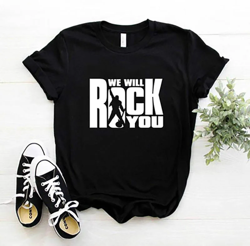 

We Will Rock You Men's T-Shirt 2020 Summer Style Rock Band Short Sleeve O-Neck Cotton Unisex T Shirt New S-3XL