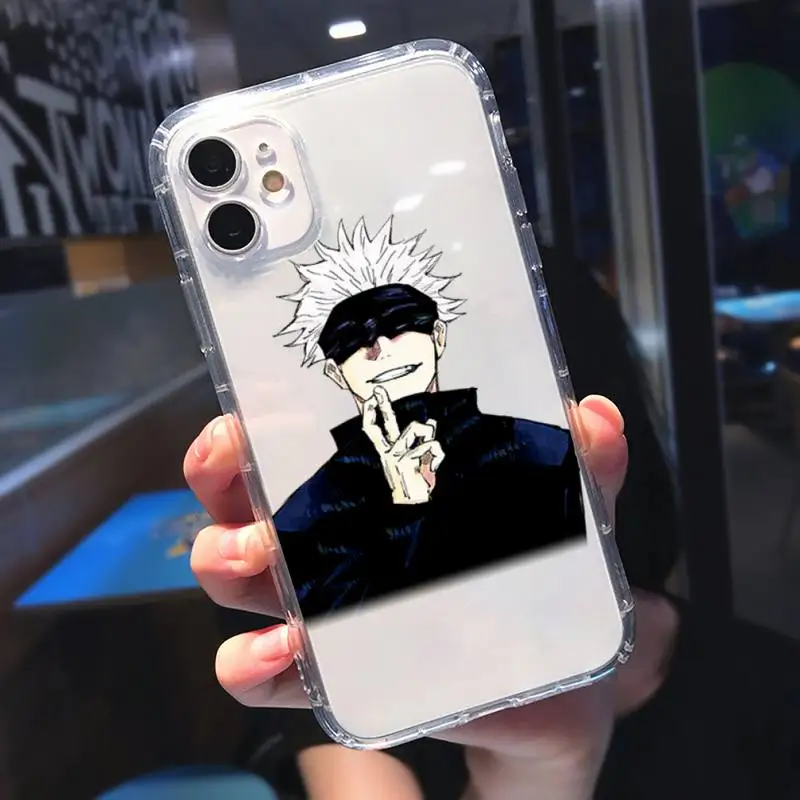 

Jujutsu Kaisen Satoru Gojo anime Phone Case Transparent for Clear iPhone 11 12 mini pro XS MAX 8 7 6 6S Plus X 5S SE 2020 XR