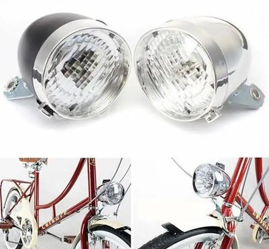 

1PC Retro 3 LED MTB Bicycle Light Waterproof Bike Head Light Front Lamp Road Flashlight Bracket Mountain Cycling Accessories