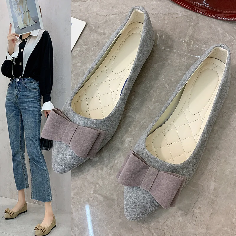 

Spring Autumn Fashion Butteryfly Knot Women Flats Pointed Toe Ladies Loafers Comfortable Female Single Shoes Ballet Flats