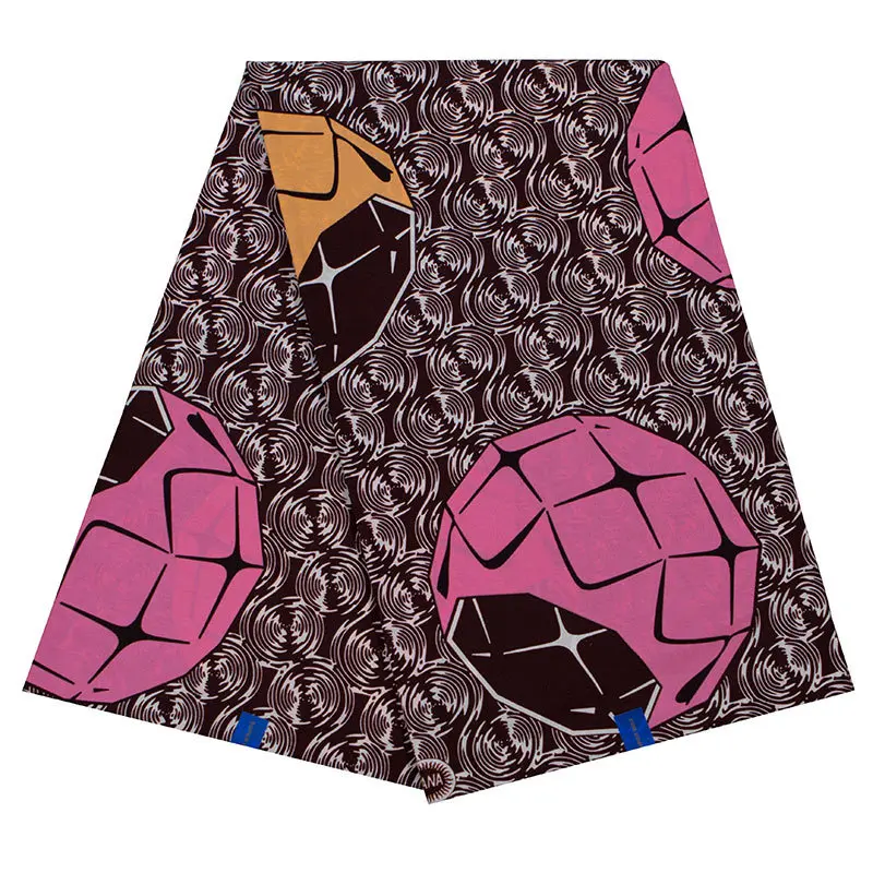 

Воск высокого качества из чистого хлопка с розовым и оранжевым принтом, нигерийская африканская ткань Анкары, 2019