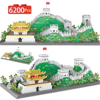city famous architecture diamond great wall building blocks technical 3d model education brick toys for children gifts