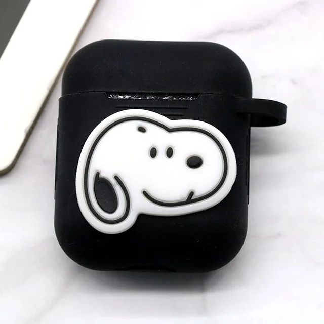 Популярный мультяшный беспроводной Чехол для наушников для Apple AirPods, силиконовый чехол для зарядки наушников s для Airpods 2, защитный чехол - Цвет: blacksnoo