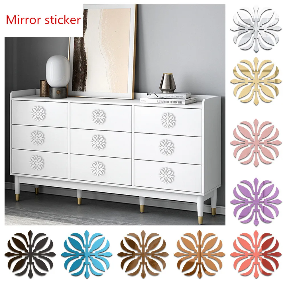 Мебельный шкаф старая стена ремонт Декор зеркальный стикер акриловый