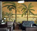 Фотообои с тропическими пальмами, Скандинавская Настенная роспись с дождевым лесом, художественный Настенный декор, обои с видом на море, домашний декор, Papel De Parede