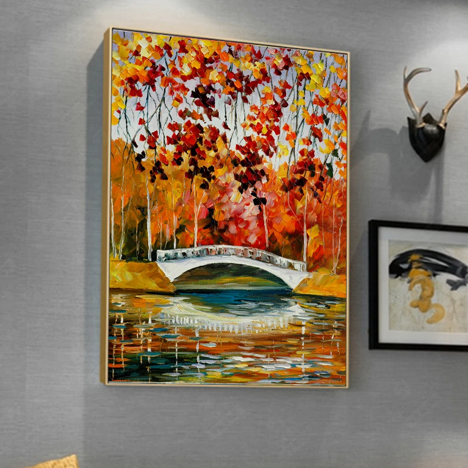 Картина на холсте пейзаж постеры и принты абстрактная улица из масляной живописи