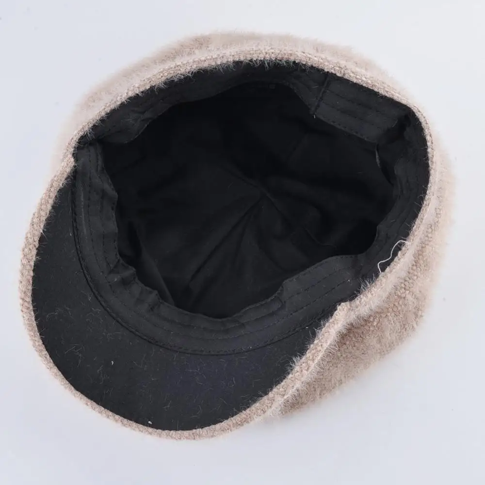 Autumn Women's fashion hat Velvet fabric Octagonal cap gorros planas Double layer Newsboy Cap solid color hats for women Berets |