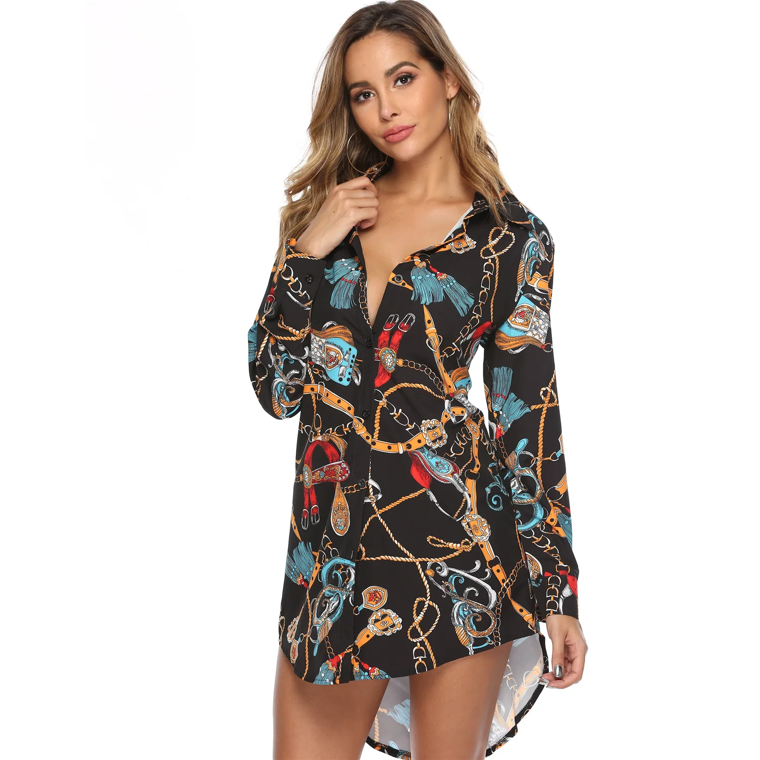 2019 модная новая Африканская Этническая женская рубашка с цифровым принтом