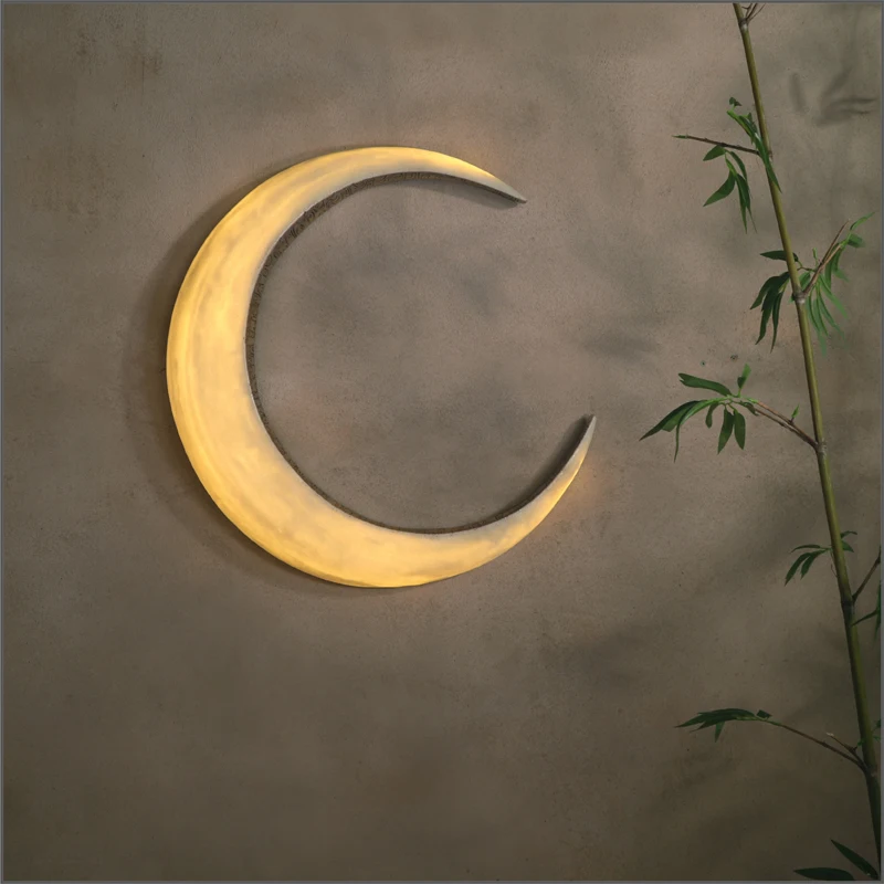 Светодиодная лампа для спальни настенные светильники креативная Луна Wandlamp смолы