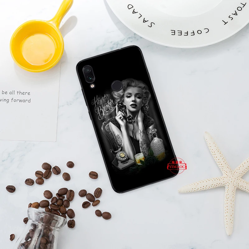Мэрилин Монро татуировки Силиконовые случай для Redmi Примечание 4X5 Pro 6 5A Prime 7 8 |