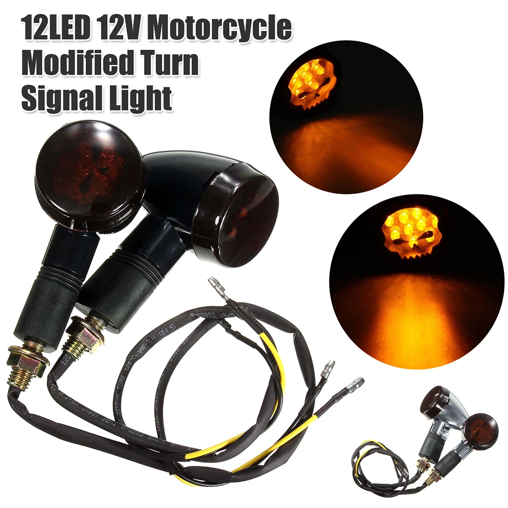 

2pcs 12LED 12V Motorcycle Turn Signal Lights Motorbike Modified Blinker Indicator Lamp