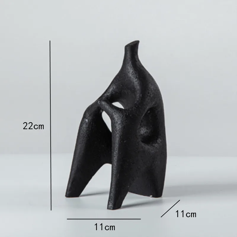 

Nordic Geometric Black Abstract Sitting Portrait Statue Modern Living Room Decoration Accessories Home Decor Art Sculpture A2890