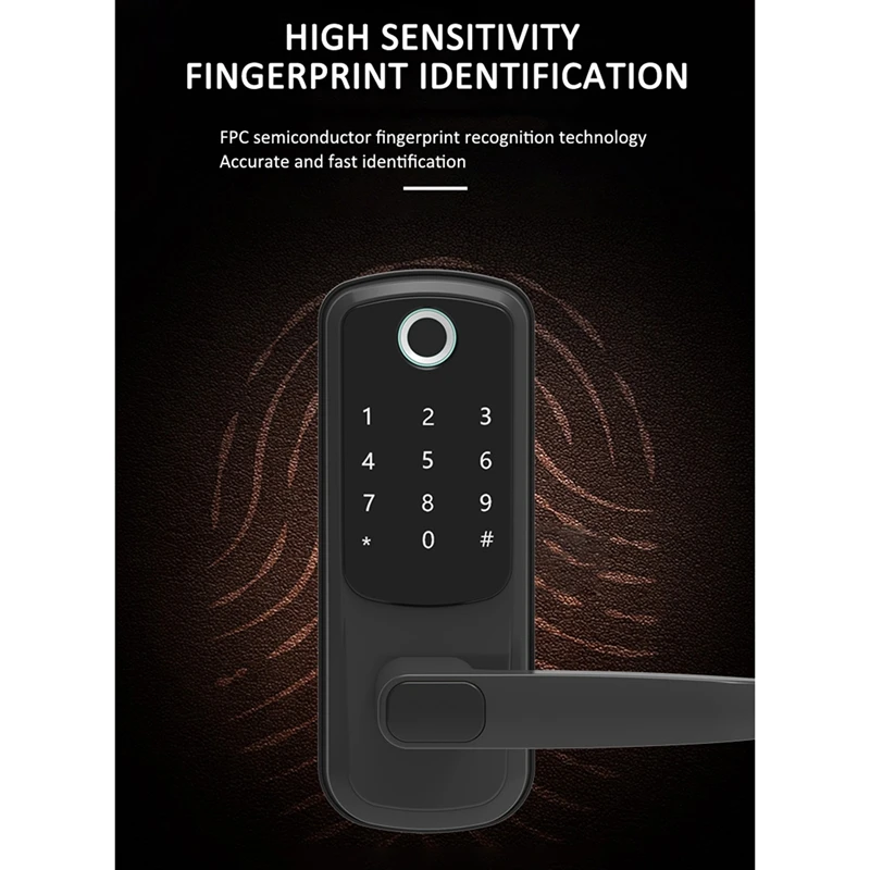 

WAFU Tuya Fingerprint Smart Lock TTLOCK Temporary Password Lock Wifi Electronic Swipe Smart Spherical Lock