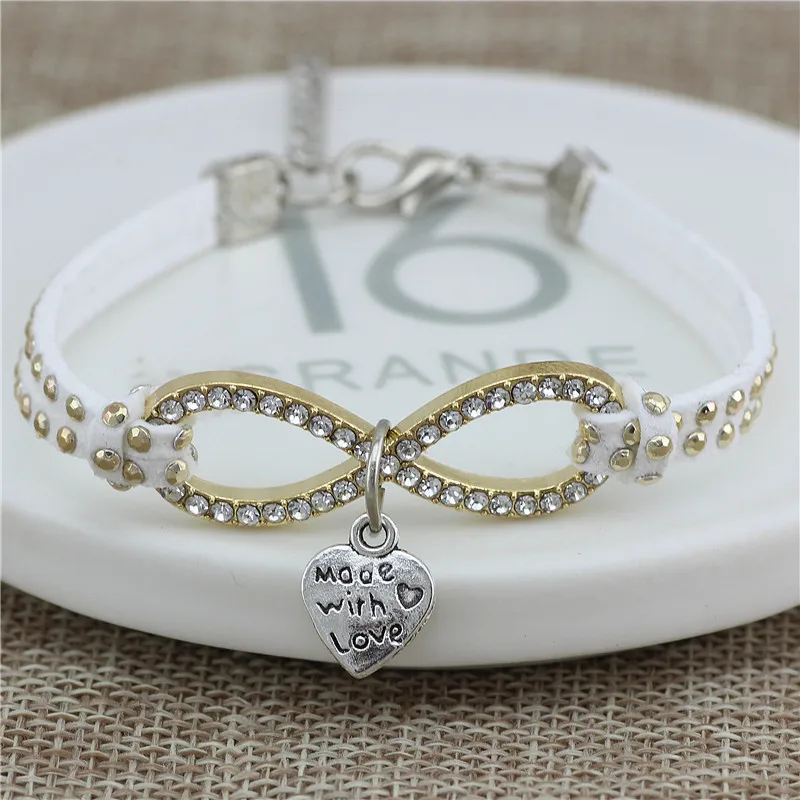С буквенным принтом с подвеской из любовь бесконечность браслет для Женская мода