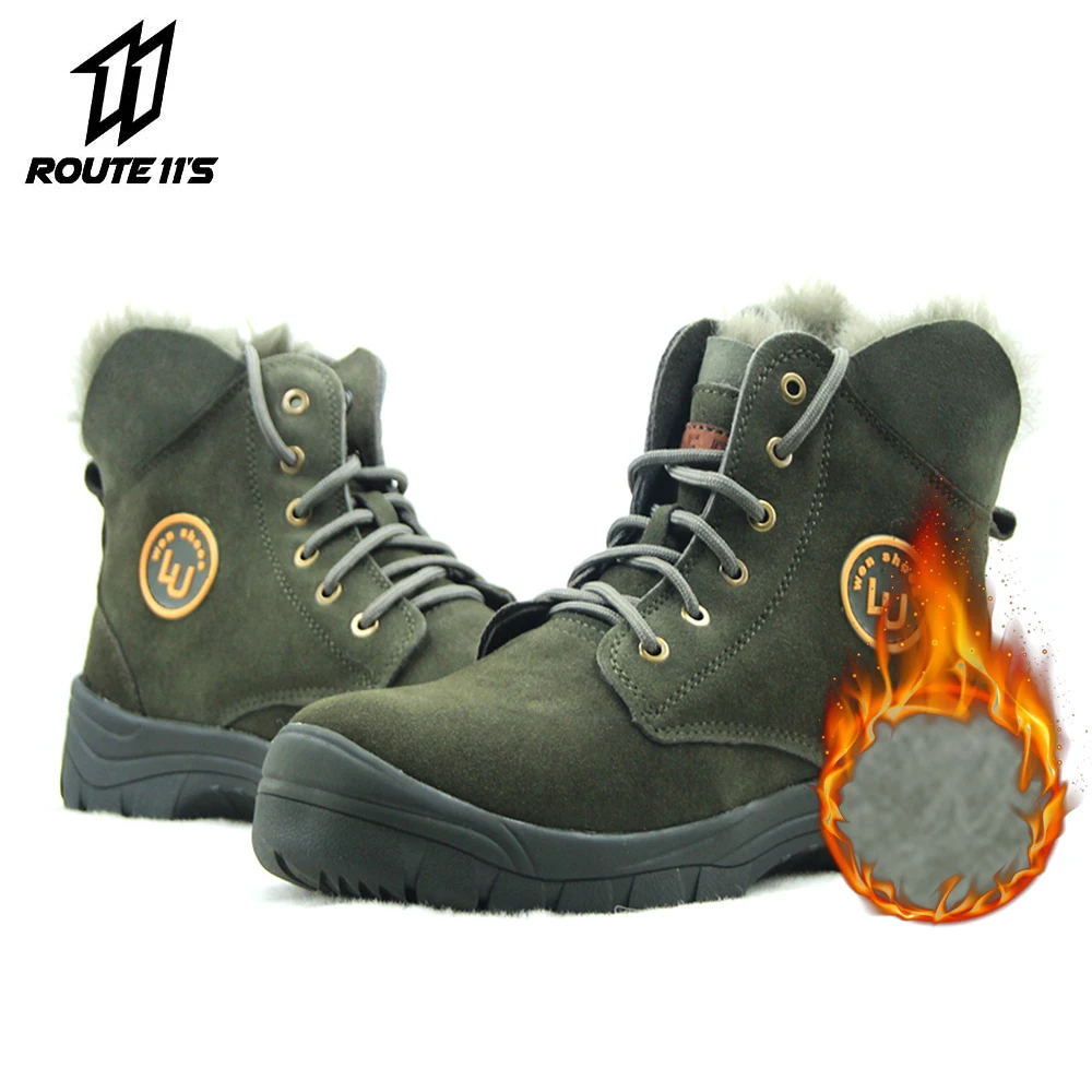 Мотоциклетные ботинки с теплой флисовой подкладкой теплые плюшевые на меху для