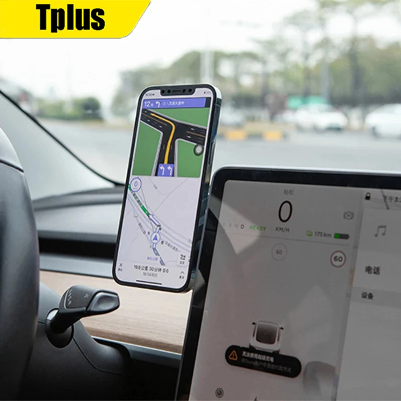 tplus sucker car phone holder mount stand gps for model 3 2021 model y 2021 navigation screen side pillar accessories free global shipping