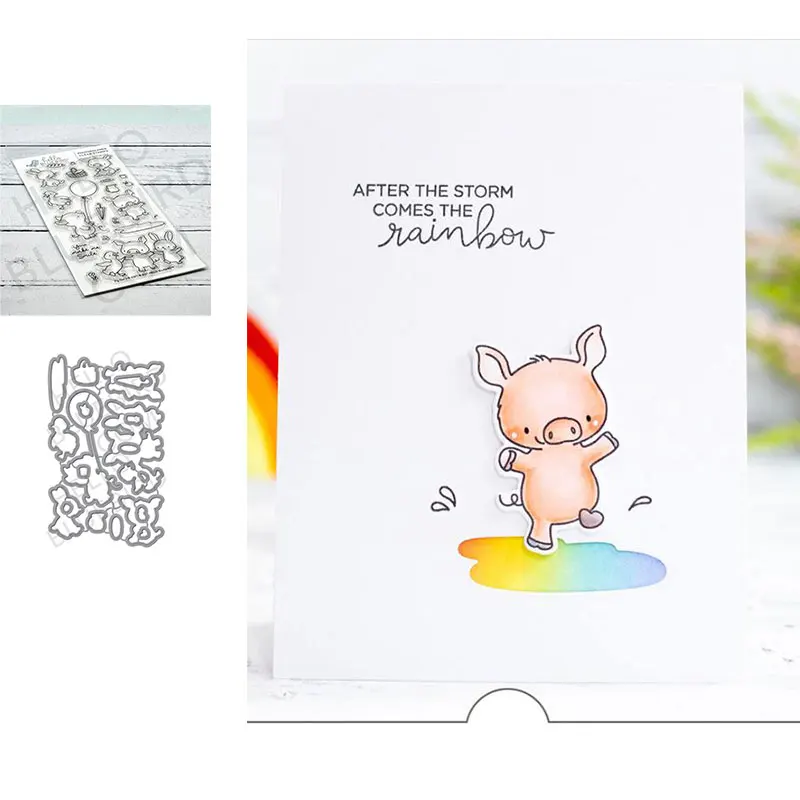 

Stamp Pig Multicoloured New Metal Cutting Dies & Stamps Scrapbook Dariy Decoration Stencil Embossing Template DIY Greeting Card