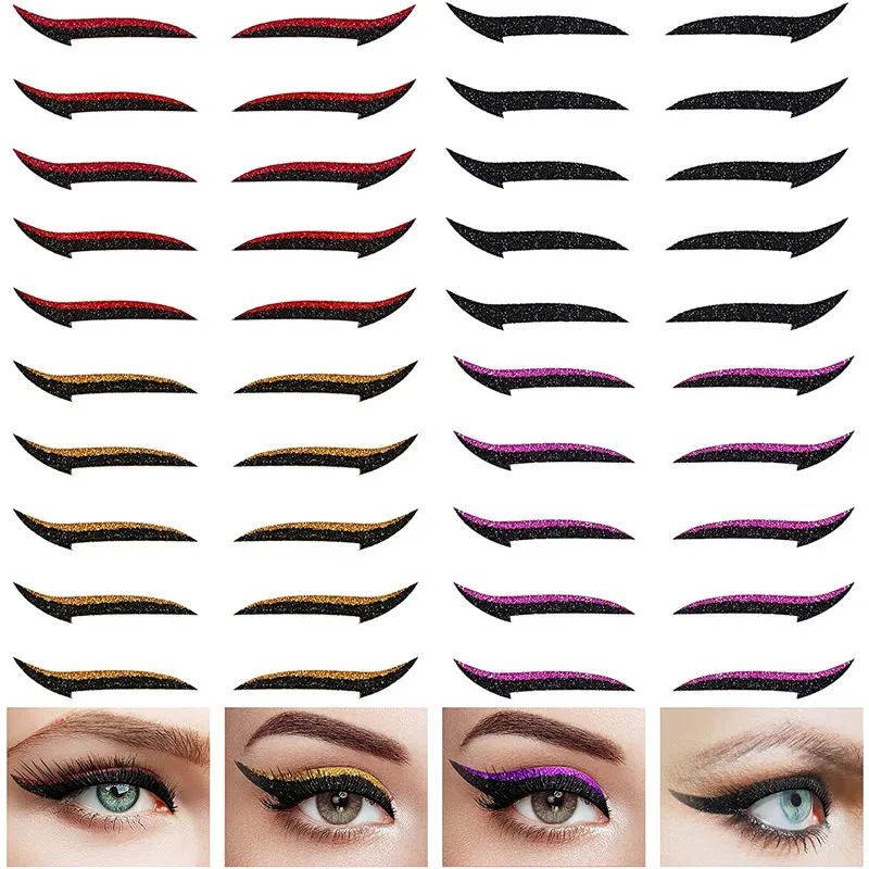 

5 Pairs Reusable Adhesive Eyeliner Stickers Eyelid Makeup Sticker Self-adhesive Eye Line Strip Sticker Women Quick Cosmetic Tool