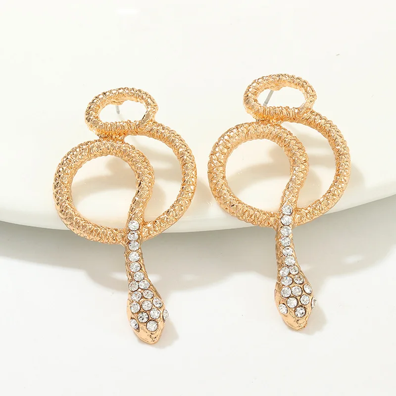 1 пара в стиле панк металлические серьги Кобра для женщин ювелирные изделия