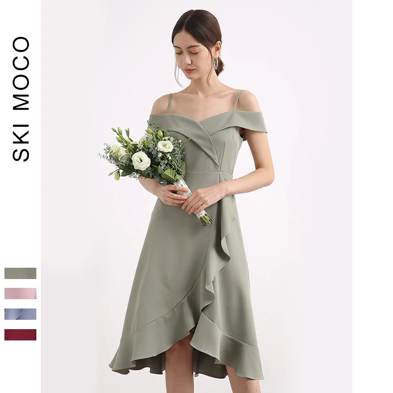 2019 Для женщин платье подружки невесты трапециевидной формы без бретелек с
