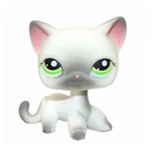 LPS редкая маленькая кошка из магазина питомцев, модель 125, мини-кошка с короткой шерстью, серая сиамская кошка, коллекционные игрушки с поплавком