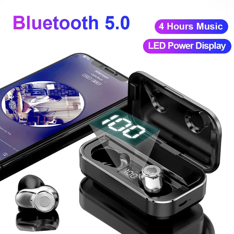 

Earbuds Bluetooth 5.0 TWS Headsets With Mic Noise Cancelling Wireless Earphone For Xiaomi IPhone Huawei Samsung Sony Earphone