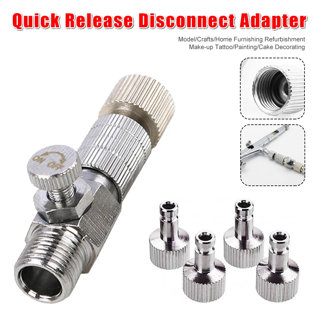 Quick Release Spray Airbrush Hose Coupling Disconnect Adapter 1/8" Plug Fitting