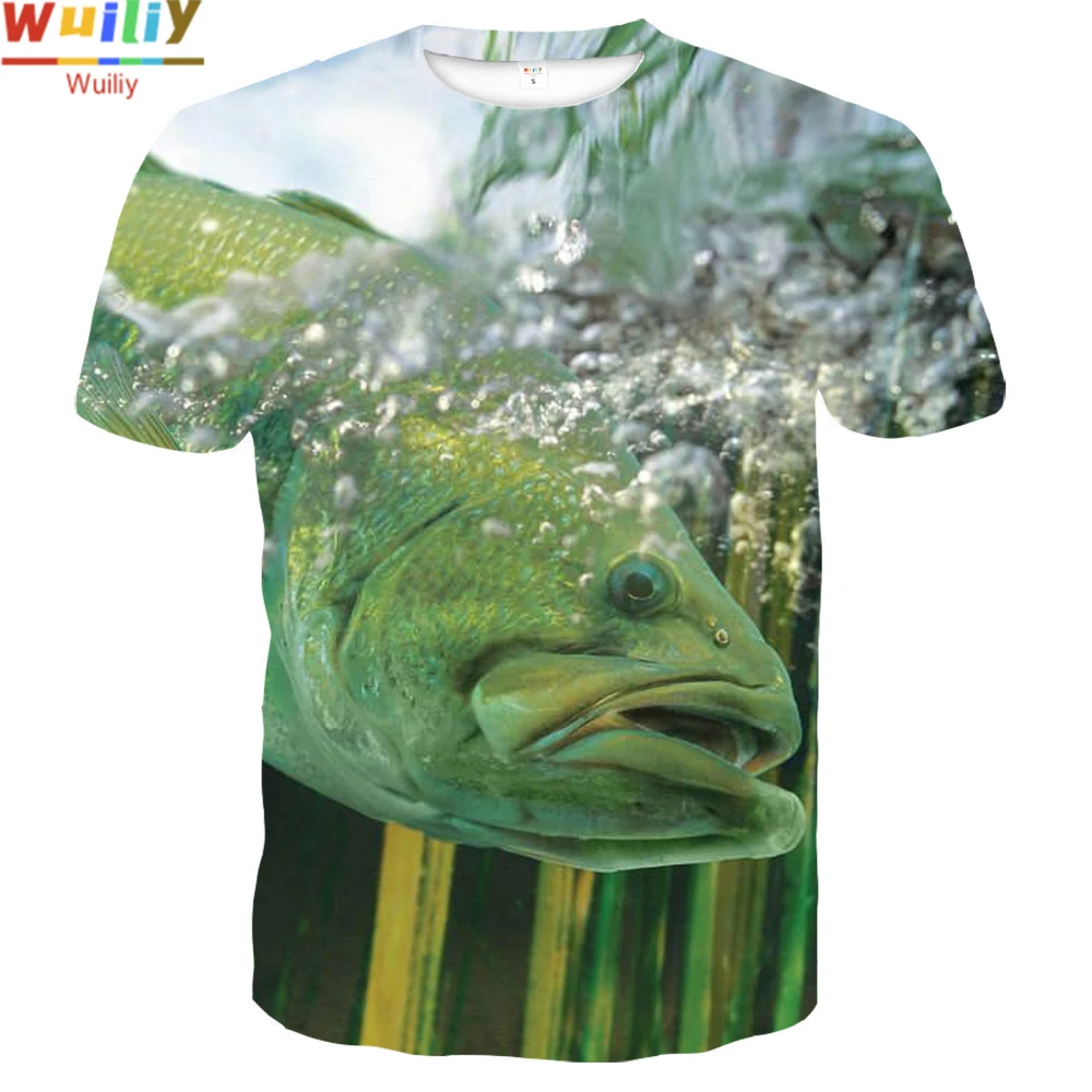 Футболка рыболовная мужская с 3D принтом топ рисунком природы и рыбы Спортивная