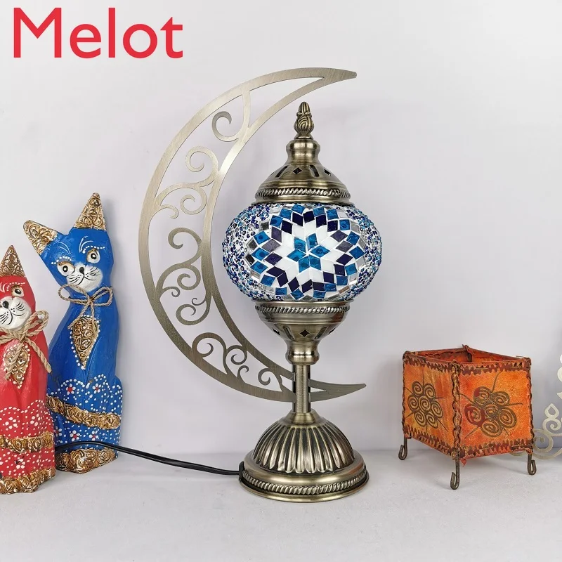 

Creative Features Moon Table Lamp Retro Exotic Bedroom Living Room and Hotel B & B Bar Decorative Table Lamp Home Decor