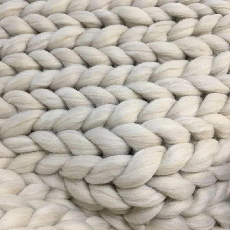 Вязаные одеяла ручной работы однотонные толстые из акриловой шерсти очень