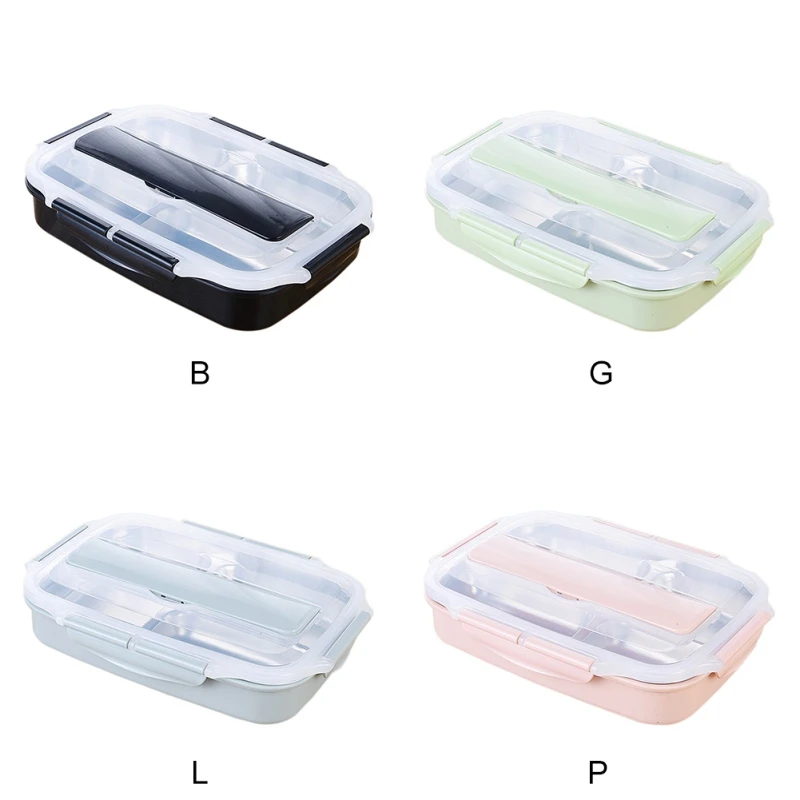 

Portable Dividing Grid Lunch Box Stainless Steel Double-layer Lunch Box Multi-color Sealed Insulated Lunch Box For StudentsCM