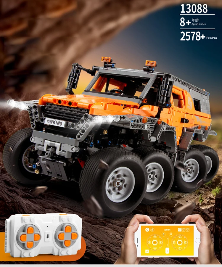 Радио пульт дистанционного управления автомобиля техника Siberia Avtoros shaman 8x8 ATV строительный блок с светильник 2,4 ГГц RC игрушки коллекция с светильник