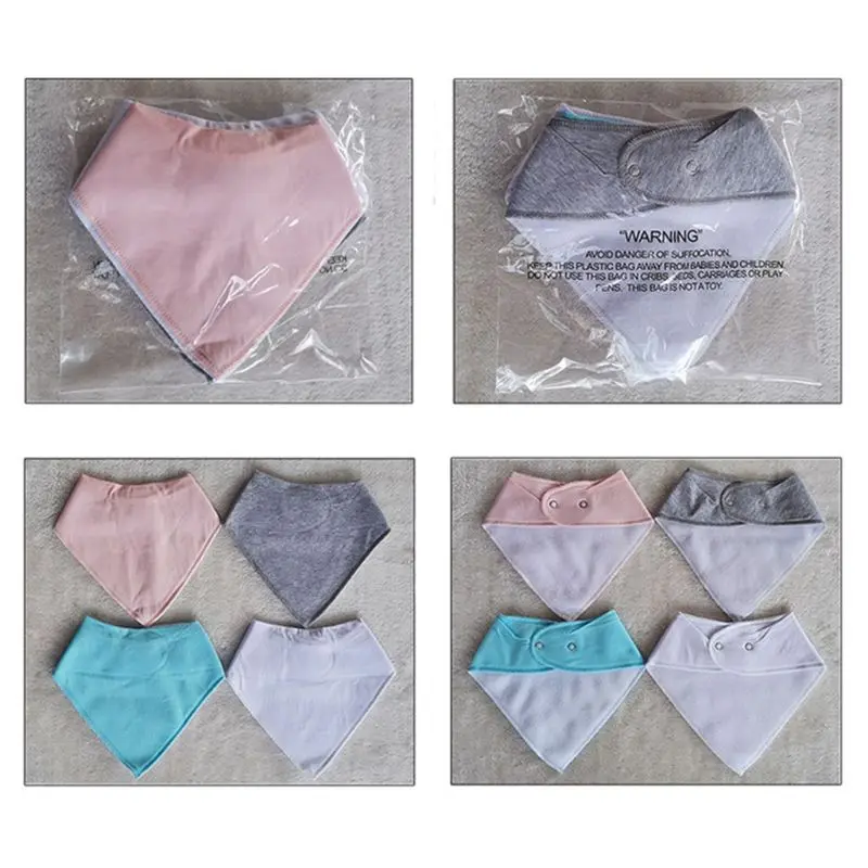 

4 Pcs Newborn Solid Color Cotton Bibs Infant Burp Cloths Kids Saliva Towel Baby Shower Gift Cute patterns bibs