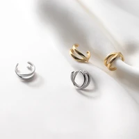 100 real 925 sterling silver simple ear cuff wrap earrings double layered cartilage earring fine jewelry for women e0602