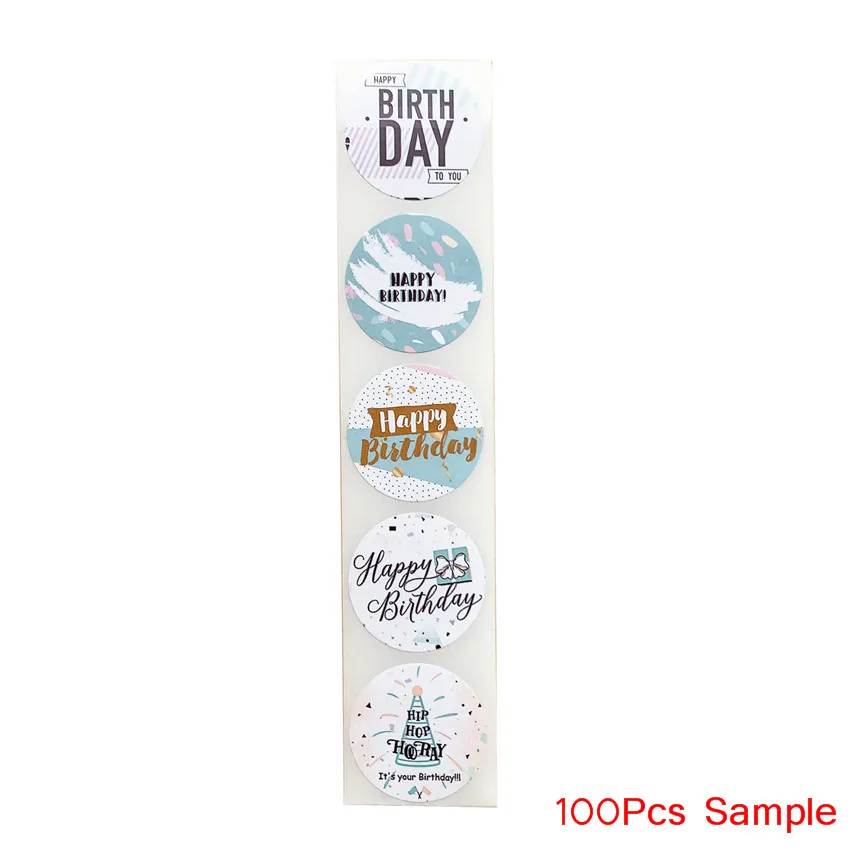 

500pcs Cute Happy Birthday Stickers Birthday Gift Decoration Tag Sealing Label Kids Toys Gift Package Scrapbooking for Laptop