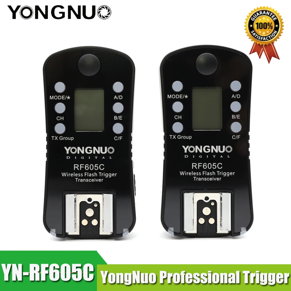 YONGNUO RF-605C RF-605N 2,4 ГГц беспроводной вспышка триггер ЖК-экран TX/RX пульт дистанционного управления Shuttle Release для Canon Nikon Pentax