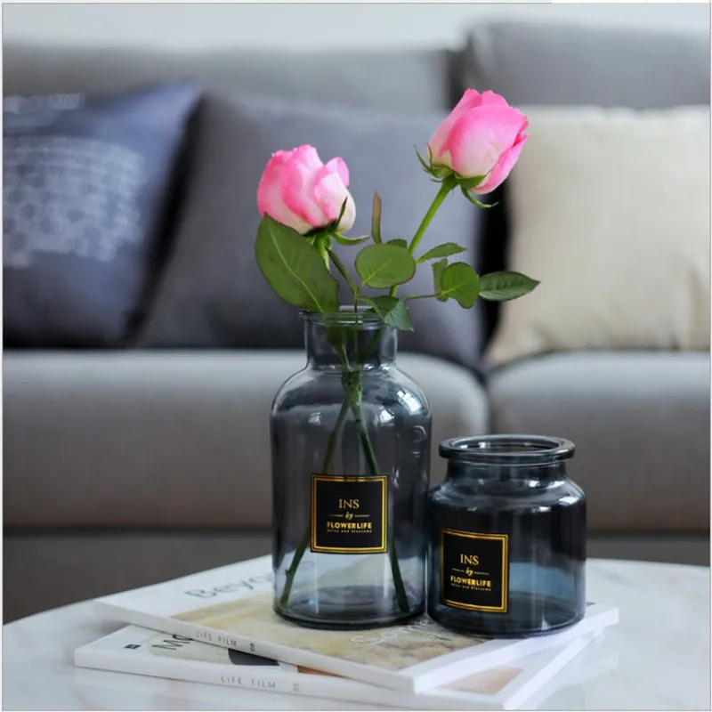 Стеклянные вазы в скандинавском стиле для цветов ручной работы Настольная Ваза