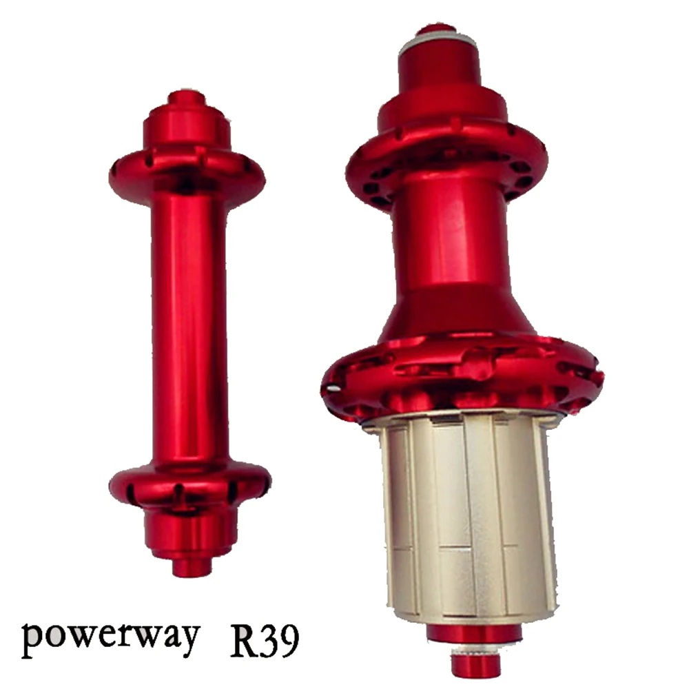 Фото Велосипедные втулки Powerway R39 Straight Pull из карбона для шоссейных велосипедов, передние и задние, 20/24H, черно-красно-белые, 9/10/11 скоростей, из Китая №1